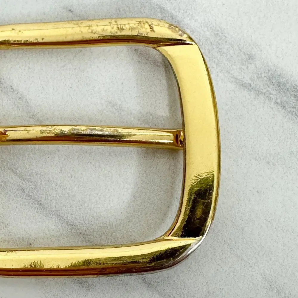 Gold Tone Rounded Simple Basic Belt Buckle - Picture 9 of 9